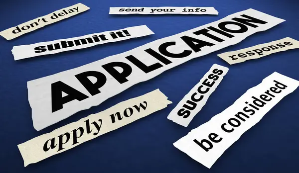 Application Nouvelles Titres Postuler Maintenant Job Loan Get Approved Embauché Photos De Stock Libres De Droits