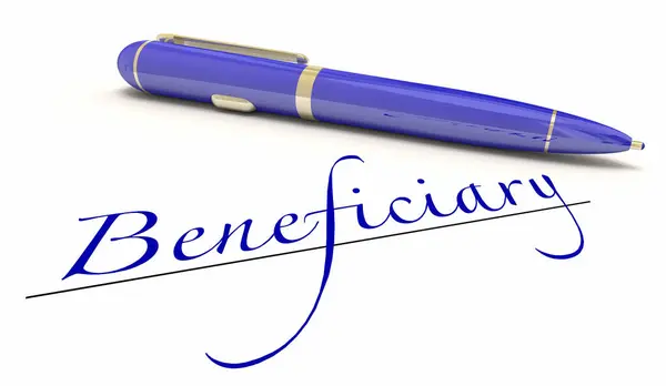 Beneficiary Signing Name Pen Insurance Policy Legal Document Illustration ストック画像