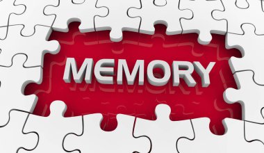 Hafıza Bulmacası Parçaları Kayıp Anılar Deliği Bunama Alzheimer Hastalığı 3d İllüstrasyon