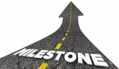 Milestone Yolu Önümüzdeki Gelecek Okları Hedef İlerleme Görevi 3d İllüstrasyon