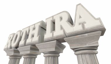 Roth IRA Mermer Kolonlar Bankası Finansal Yatırım Hesabı 3d İllüstrasyon