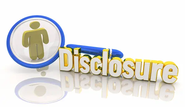 Stock image Disclosure Magnifying Glass Person Share Divulge Information Transparency Leak Secrets Discovery 3d Illustration