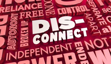 Bağlantıyı kes Git Bağımsız Kelime Metni Kolajını Ayır 3d İllüstrasyon