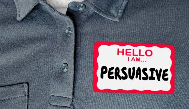 Merhaba Ben İkna Edici İsim Etiketi Müşteri Satış Güvencesi 3d İllüstrasyon