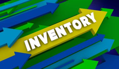 Inventory Supply Demand Products Merchandise Store Arrows Up Increase 3d Illustration clipart