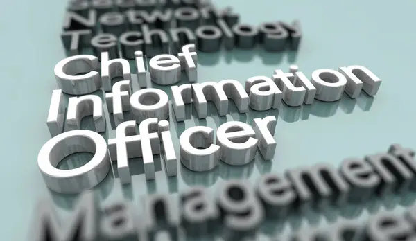 stock image Chief Information Officer Position Role Executive Technology Network Security Words 3d Illustration