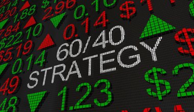 60-40 Strateji Borsası Yatırım Tasarruf Artırma Planı 3d İllüstrasyon