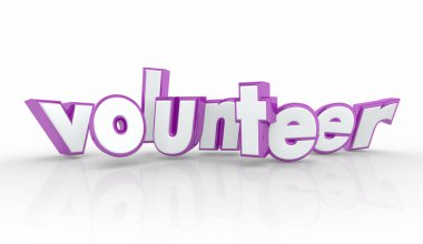 Volunteer Work Help Support Worthy Cause Word 3d Illustration clipart