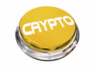 Kripto Altın Düğmesi Kolay Para Ticareti Kripto Para Takası 3d İllüstrasyon