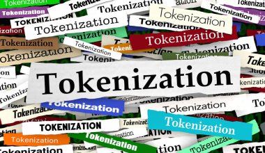 Tokenization News Manşetleri Engelleme Şifreleme Kimlik Doğrulama 3d İllüstrasyon