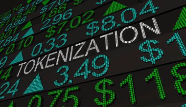 Tokenization Borsa Aktarım Yatırım Şifreleme 3d İllüstrasyon