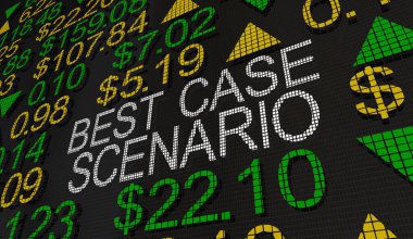 Borsa En İyi Durum Senaryosu Büyüme Kazanç Yatırımı 3d İllüstrasyon