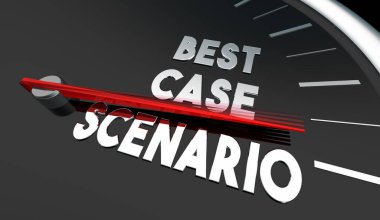 En İyi Durum Senaryosu Hızölçer En İyi Olasılık Fırsatı Sonuç 3d İllüstrasyon