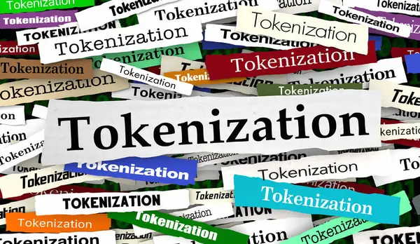 Tokenization News Manşetleri Engelleme Şifreleme Kimlik Doğrulama 3d İllüstrasyon