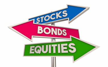 Hisse Senedi Hisseleri Eş Okları Yatırım Stratejileri Karşılaştırma İmzaları 3d İllüstrasyon