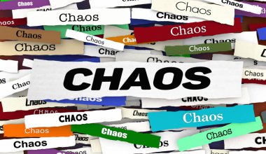 Kaos Panik Bozukluğu Kafa Karıştırıcı Haberler 3d İllüstrasyon