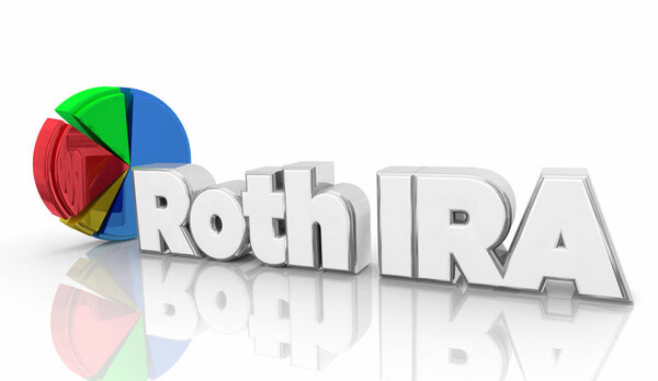 Roth IRA Retirement Savings Account Investment Growth Pie Chart 3d Illustration