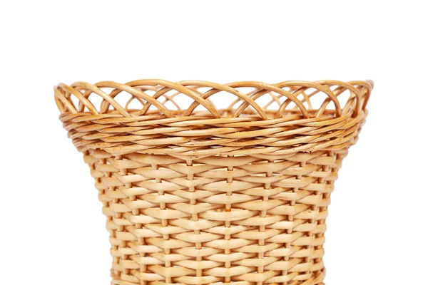 Wicker Basket Handle White Background — Stock Photo, Image