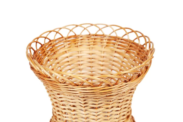 Wicker Basket Handle White Background — Stock Photo, Image