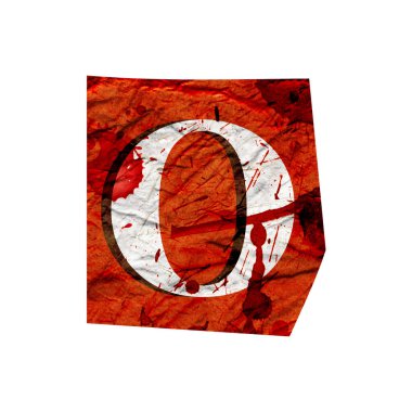 Fidye alfabesindeki harfleri kes. Şantaj Fidye Kaçıran Anonim Not Yazı Tipi. İngiliz Harfleri buruşuk, eski, kirli kağıt desenli ve beyaz üzerine kan sıçramış. Kolaj biçimi tasarımı