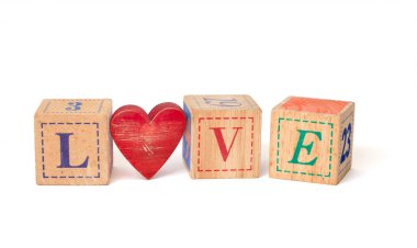 Eski tahta alfabe blokları 