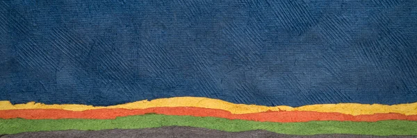 青の抽象的な風景 メキシコで手作りのフン紙のコレクション パノラマのウェブバナー — ストック写真