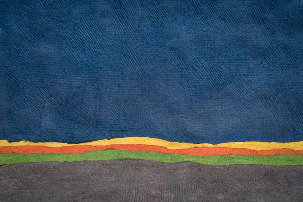 青の抽象的な風景 メキシコで手作りのフン紙のコレクション — ストック写真