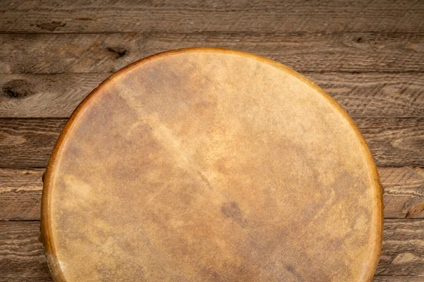 Handgemaakte Inheemse Amerikaanse Stijl Shaman Frame Drum Bedekt Met Geitenvel — Stockfoto