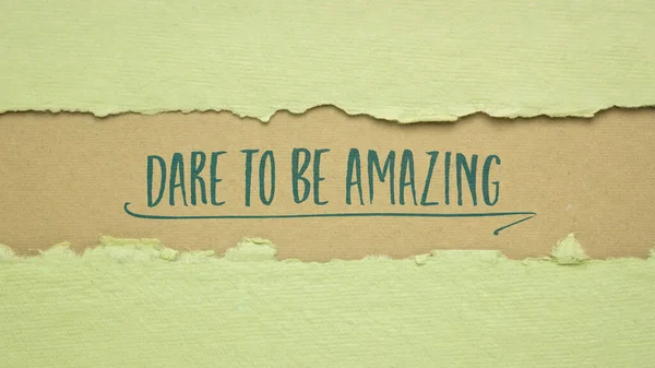 Dare Amazing Motivational Handwriting Texture Paper Web Banner — Stock Photo, Image