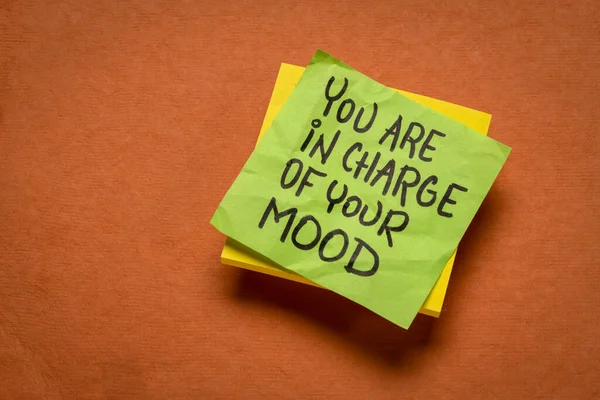 You Charge Your Mood Handwritten Reminder Note Mindset Personal Development — Stock Photo, Image