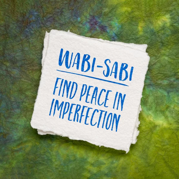 Wabi Sabi Japanska Koncept Finna Frid Ofullkomlighet Inspirerande Ett Akvarellpapper — Stockfoto