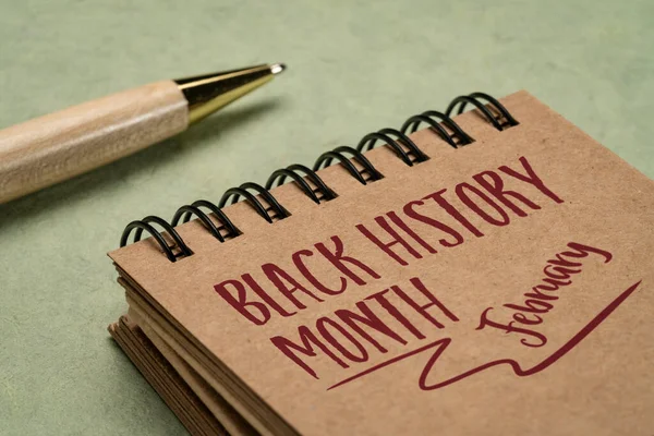 February Black History Month Handwriting Notebook Annual Observance Originating United — Foto Stock