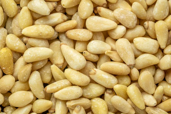 Closeup Background Shelled Pine Nuts Top View — Stock Photo, Image
