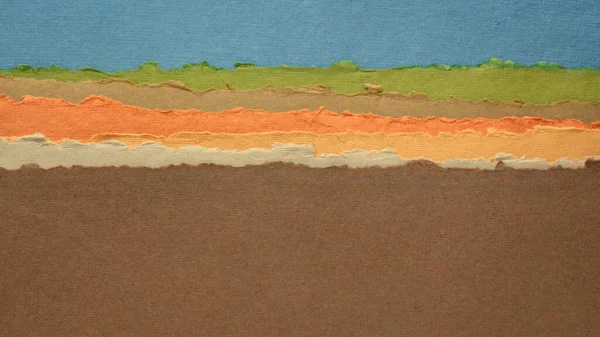 Colorido Paisaje Abstracto Tonos Pastel Tierra Una Colección Papeles Trapo —  Fotos de Stock