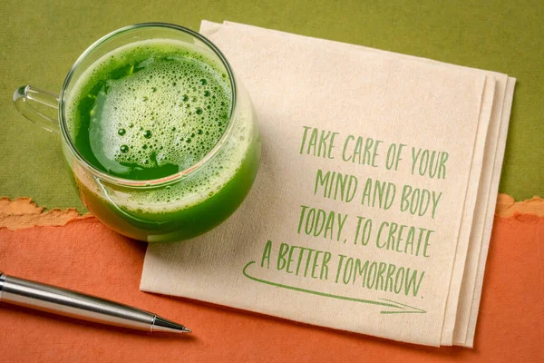Take Care Your Mind Body Today Create Better Tomorrow Self — Stock Photo, Image