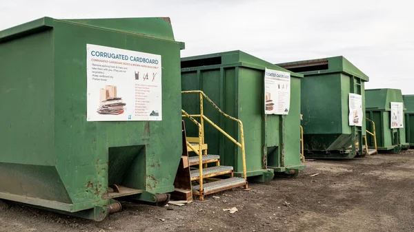 Fort Collins Usa April 2023 Recycling Center Row Green Steel — Stock Photo, Image