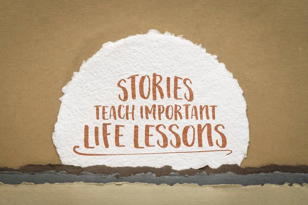 Hikayeler Önemli Hayat Dersleri Verir Sanat Kağıdı Üzerine Ilham Verici — Stok fotoğraf