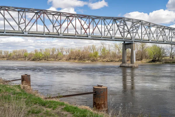 Brownville Bridge Uma Ponte Sobre Rio Missouri Route 136 Condado — Fotografia de Stock
