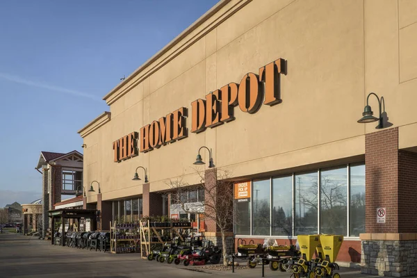 Fort Collins Usa April 2023 Entrance Sign Home Depot Den – stockfoto