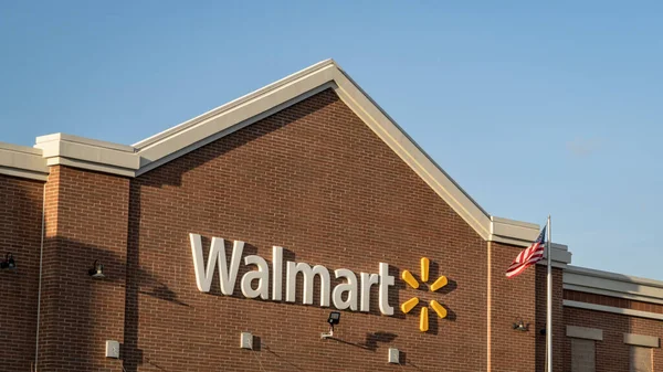 Fort Collins Usa April 2023 Eintrittsschild Für Walmart Einen Multinationalen — Stockfoto