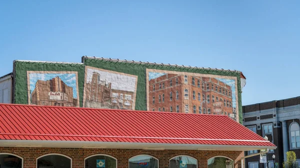 Chillicothe Usa April 2023 Gebäude Wandbild Mit Verschiedenen Sehenswürdigkeiten Und — Stockfoto