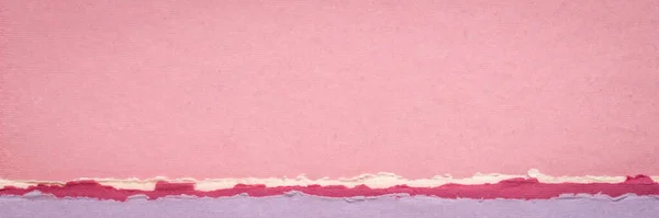 ピンクのパステルトーンの抽象的な風景 手作りのラグペーパー パノラマバナーのコレクション — ストック写真