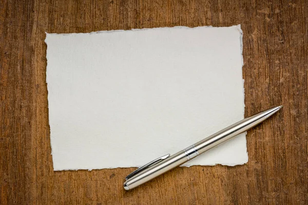 Petite Feuille Papier Blanc Blanc Blanc Khadi Chiffon Inde Sud — Photo