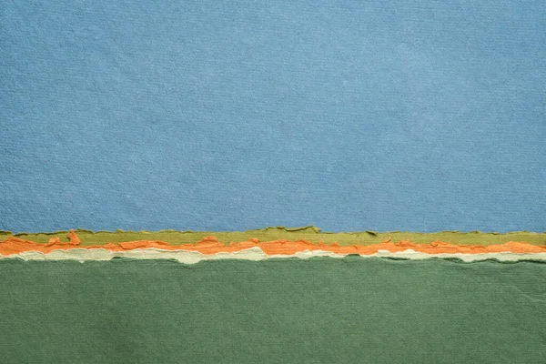 青い空のパステルトーンの抽象的な風景 手作りのぼろ紙のコレクション — ストック写真