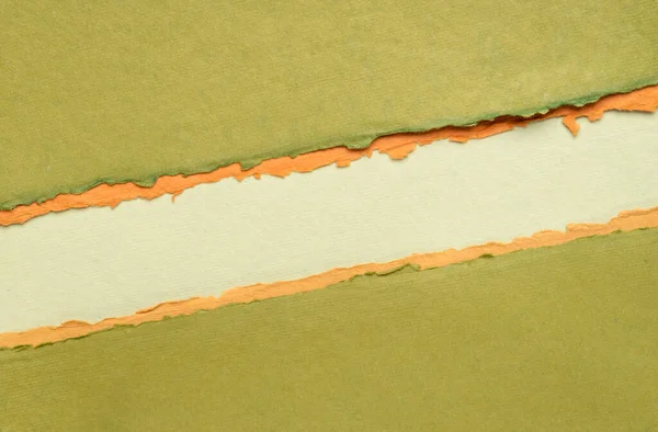 Papier Abstract Groen Oranje Met Kopieerruimte Blanco Banner — Stockfoto
