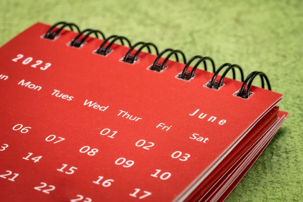 Июнь 2023 Крупный План Малого Настольного Календаря Времени Бизнес Концепции — стоковое фото
