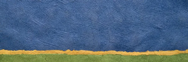 Абстрактный Пейзаж Зеленом Синем Коллекция Бумаги Хуун Ручной Работы Мексике — стоковое фото