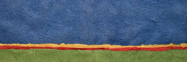 Abstraktní Krajina Zelené Modré Sbírka Huun Papírů Ručně Vyráběných Mexiku — Stock fotografie