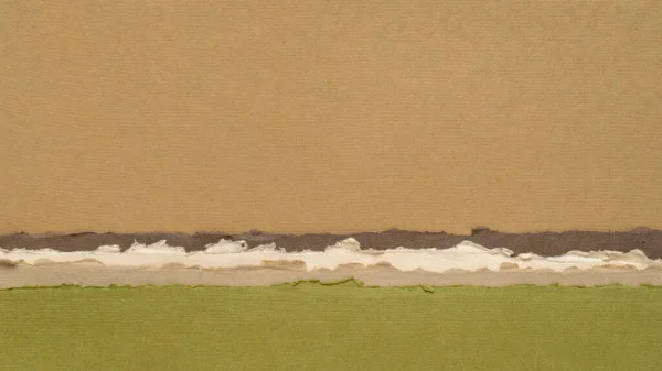 Abstract Landschap Bruine Groene Pasteltinten Een Verzameling Handgemaakte Vodden — Stockfoto