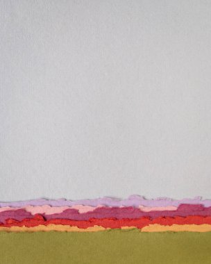 Pastel tonlarda soyut kağıt peyzaj - el yapımı kağıt koleksiyonu